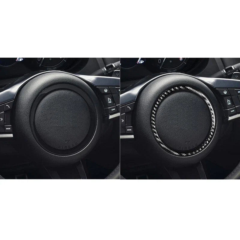 Jaguar XE XF 2016-2019 Real Carbon Fiber Steering Wheel Center Logo Trim fit