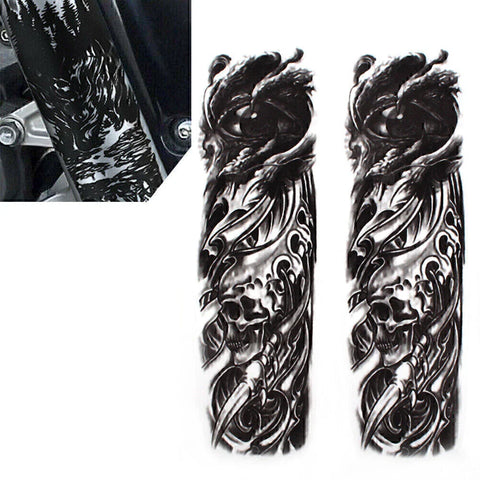 Harley Yamaha Custom Front Fork Skull Decal Medallion Stickers