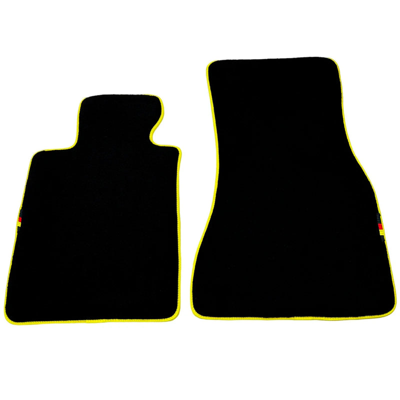 BMW 7 Series G11 (2015-2021) 2 x Yellow Trim AutoWin Black Floor Mats