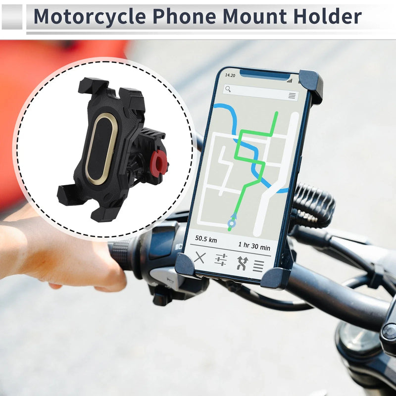 Motorcycle Handlebar 4.7-7.2 Phones Gold Tone Phone Mount Holder
