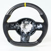 Mini R55 R56 R57 R58 R60 R61 Flat Bottom Carbon Suede Yellow Steering Wheel (2006-2019)