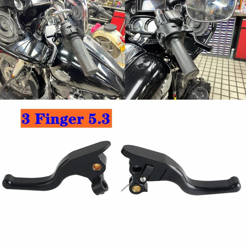 Harley Electra Glide 3 Finger 5.3'' Brake & Clutch Levers Set (2009-2023)