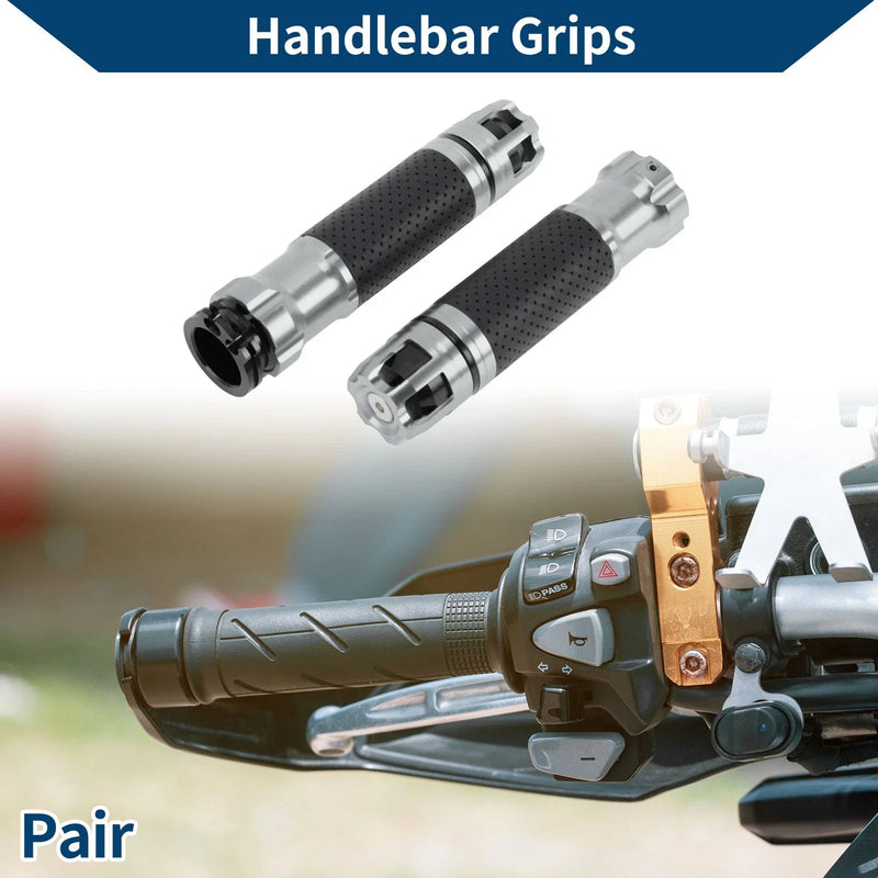 23 x 23 mm Motorcycle Hand Grips Cover Aluminum Alloy Titanium Tone 1 Pair