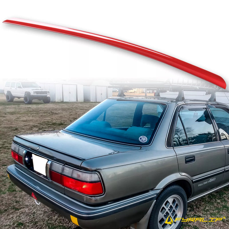Toyota Corolla E90 Sedan 3E6 Red Boot Lip Spoiler (1987-1992)