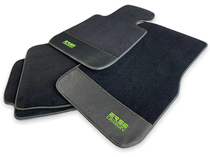 BMW 5 Series F07 GT Model Carbon Fiber Leather Floor Mats (2010-2017)