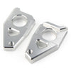 Yamaha YZF R1, FZ8, FZ1, TMAX 530 2 x Silver Axle Spindle Chain Adjuster Blocks