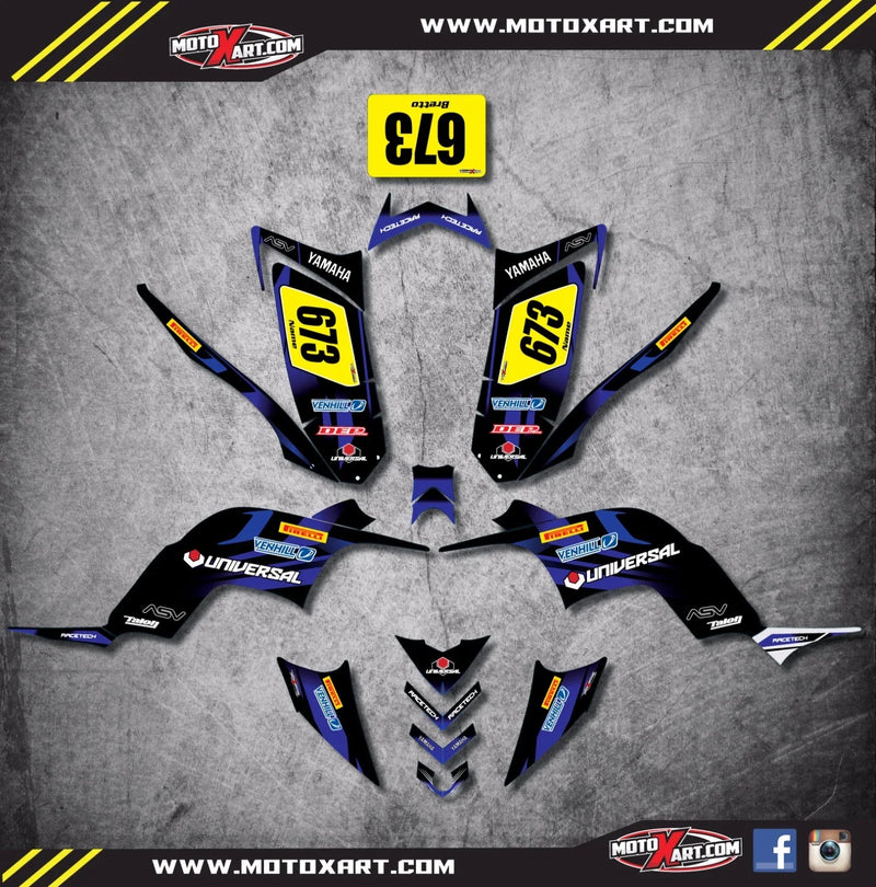 Yamaha Raptor 90 ATV - Thunder Style Decals Custom Graphics Kit