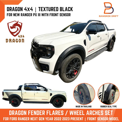 Ford Ranger 2022-2025 Dragon Black Textured Fender Flares