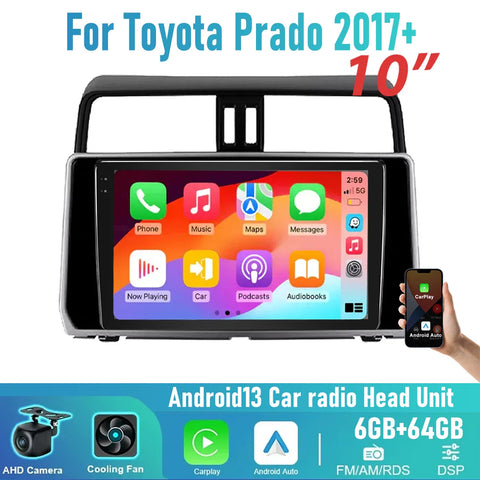 Toyota Prado 6-64GB Wireless CarPlay Android Head Unit Upgrade (2017-2023)