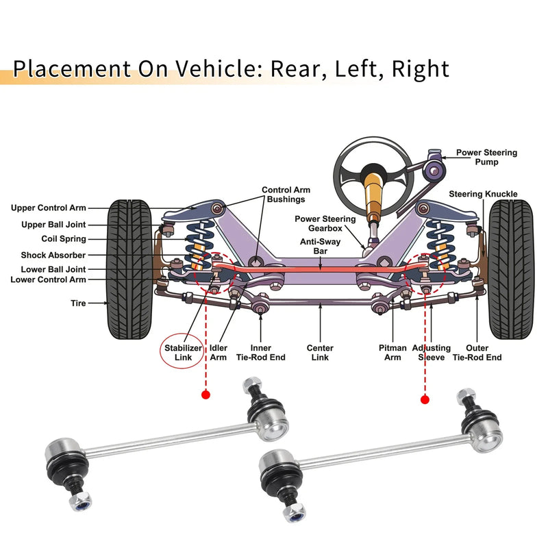 Lexus ES300, Toyota Camry Rear Stabilizer Sway Bar Links (1992-2001)
