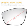 Peugeot 208, 308 Left Side White Heated Mirror Glass (2012-2023)