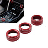 Mazda 3, CX-5 3 x Red AC Climate Control Knob Ring Covers (2014-2019)