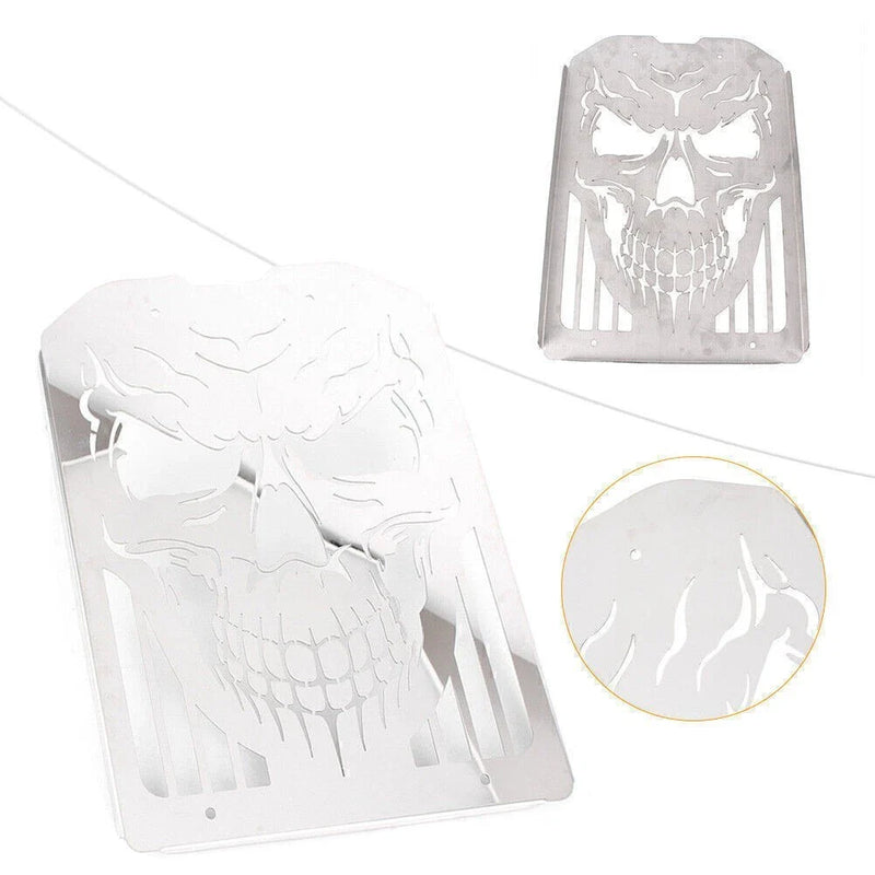 Kawasaki Vulcan VN1500 VN1600 Racing Skull Polished Radiator Grill (2002-2008)