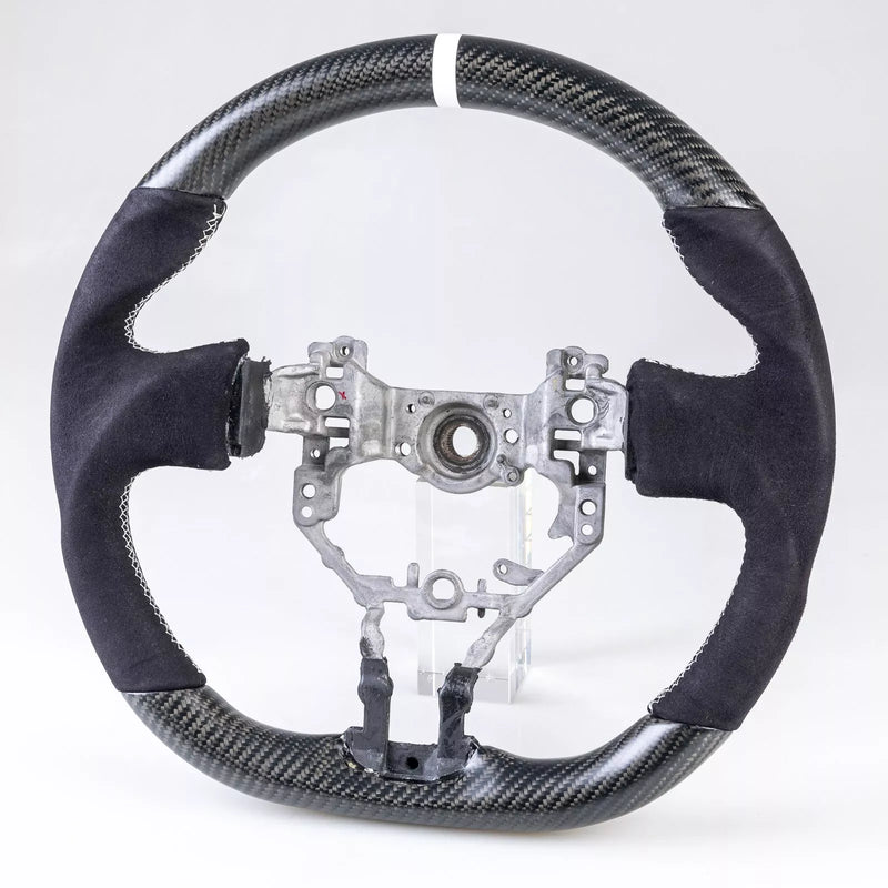 Toyota 86 Subaru BRZ Steering Wheel Suede White Matte Black Carbon (2012-2023)