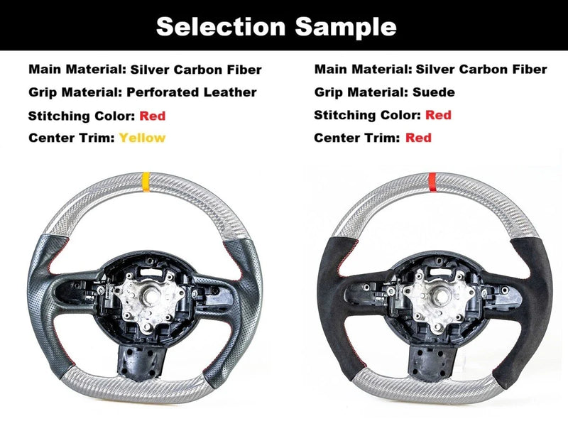 Ford F150 F250 F350 F450 F550 F600 Silver Carbon Steering Wheel (15-22)