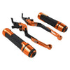 Yamaha YZF R1M R1S Orange Extendable Brake Clutch Lever Grip Set (2015-2023)