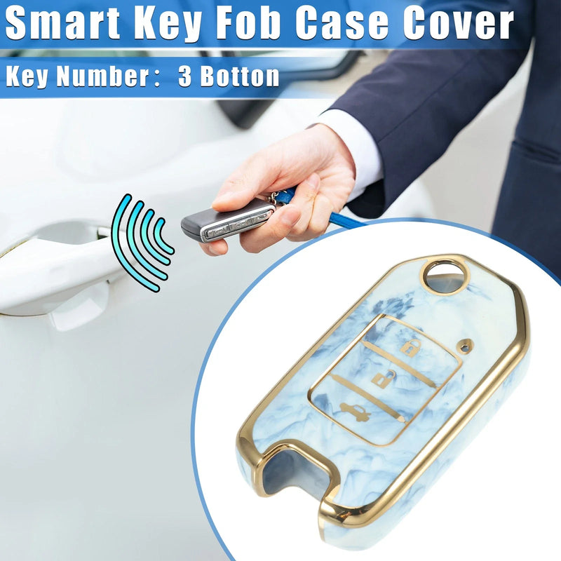 Honda Accord (2013-2019) Durable TPU Blue 3 Button Smart Key Fob Case Cover