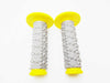 Honda CR80 Yellow Grey Diamond Handlebar Grip Set