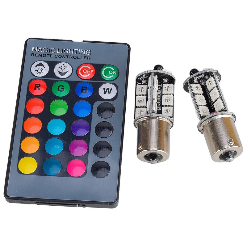Car 1156 BA15S P21W 382 27SMD RGB LED Tail Light Bulbs