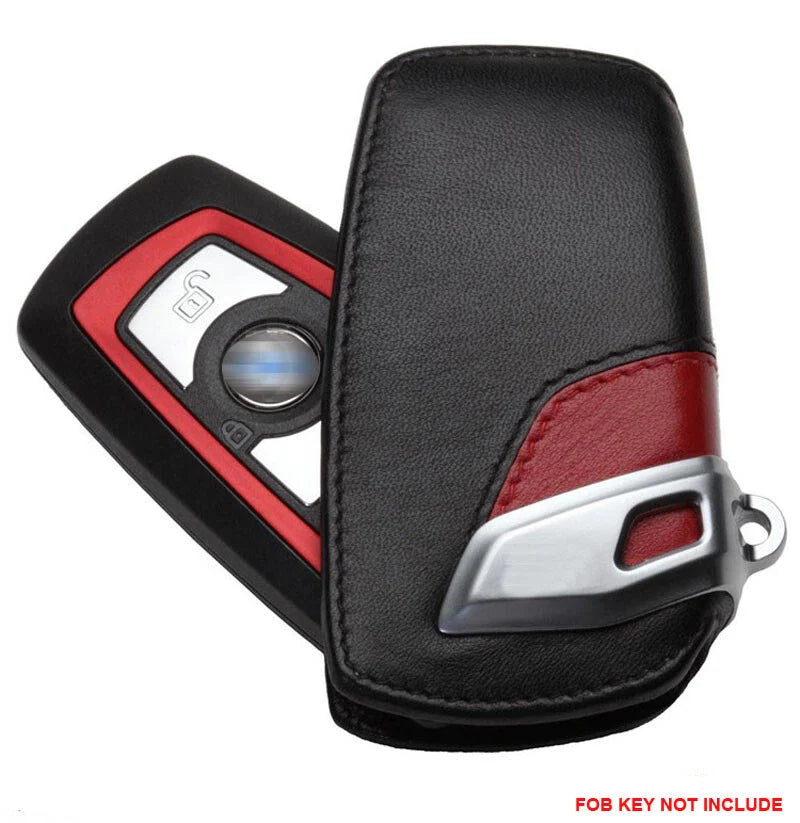 BMW 1 3 4 5 6 X1 X3 Series Leather Remote FOB Key Cover Keyless Bag fit