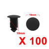 Land Rover 100 Pcs Black Plastic Roof Fasteners