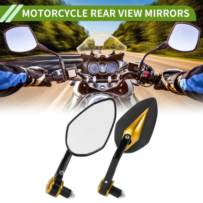 M8 M8 / 1 Set / Rear View Mirrors Prismatic Shape Black Gold Tone Aluminum