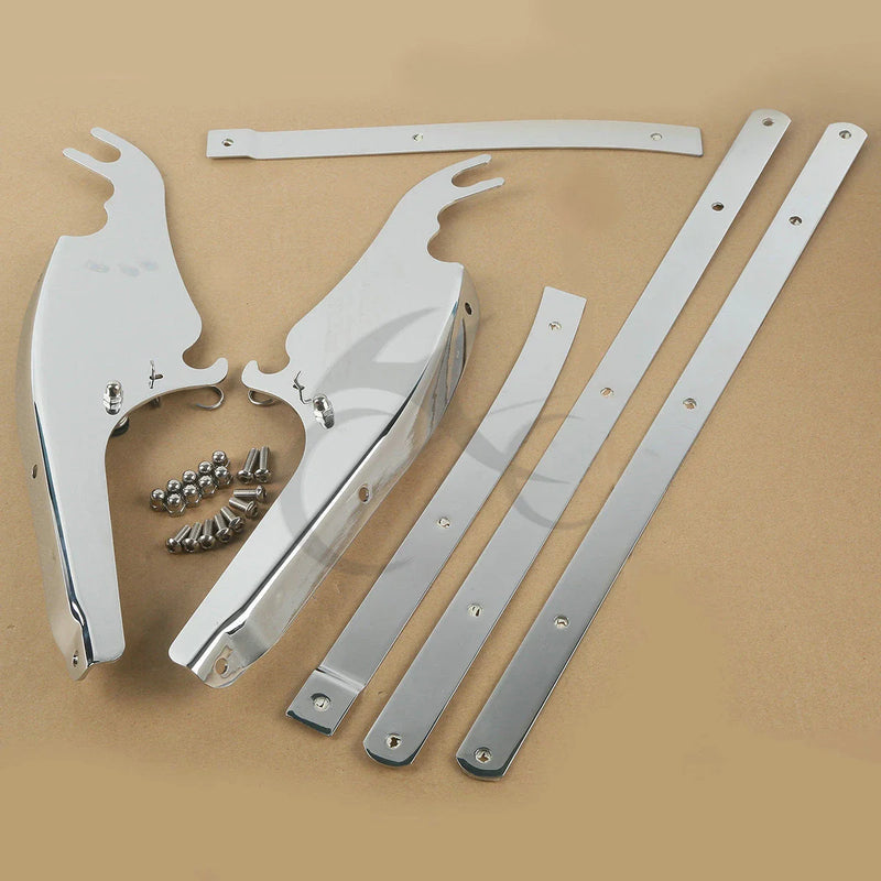 Harley Softail Fatboy Chrome/Black Windshield Mount Bracket (2000-2017)