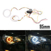 Car Headlight Retrofit 95MM White Amber Switchback LED Halo Rings