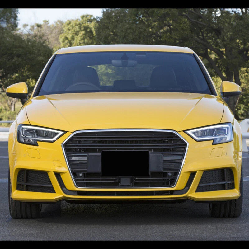 Audi A3 8V S-Line Front Bumper Fog Light Grill Cover Gloss Black (2017-2020)