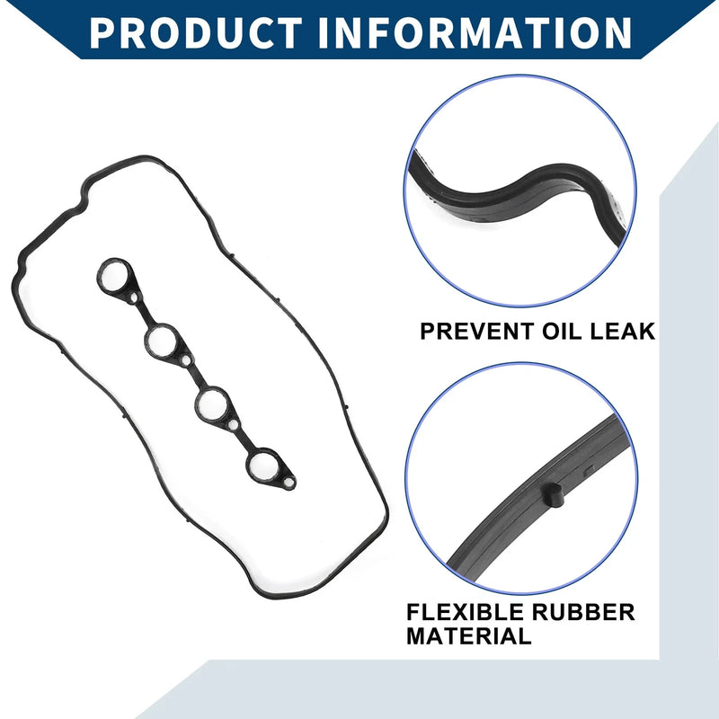 Hyundai I20 Valve Cover Gasket Set with Spark Plug Seals (2008-2014)