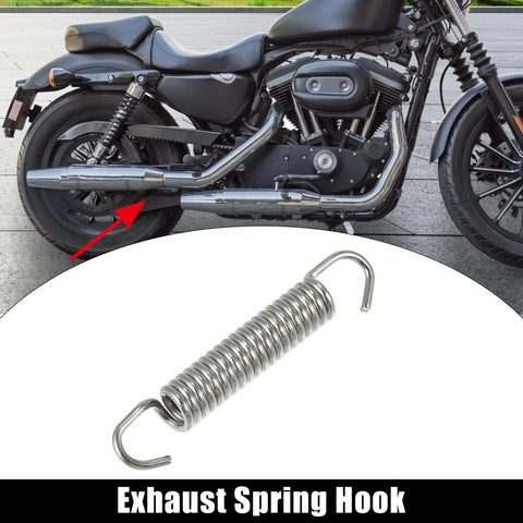 Exhaust Pipe Spring Hook 58mm 2.28" Stainless Steel Silver Tone 1 Pc