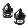 Harley Electra Glide Sportster 2 x Black Thick Front Axle Nut Covers (2000-2023)