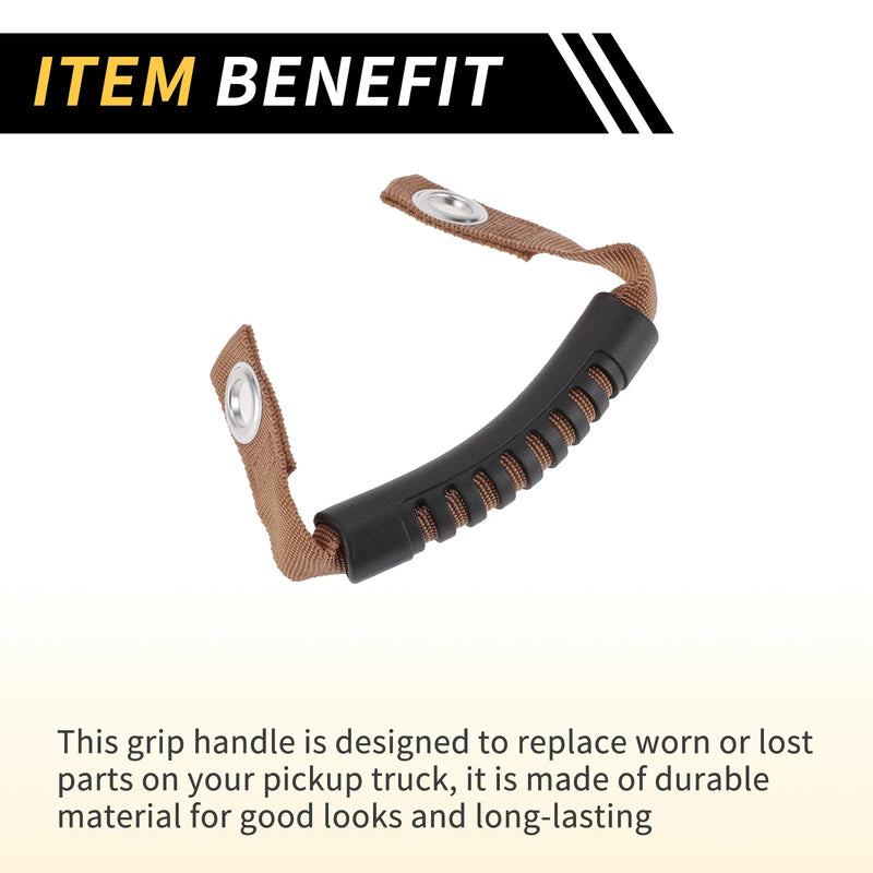 Jeep Wrangler Roof Rope Handle Brown 2 x Roll Bar Grab Handles