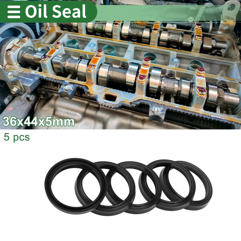 Oil Seal 36x44x5mm Seal Ring Rotary Shaft NBR Rubber Black 5 pcs