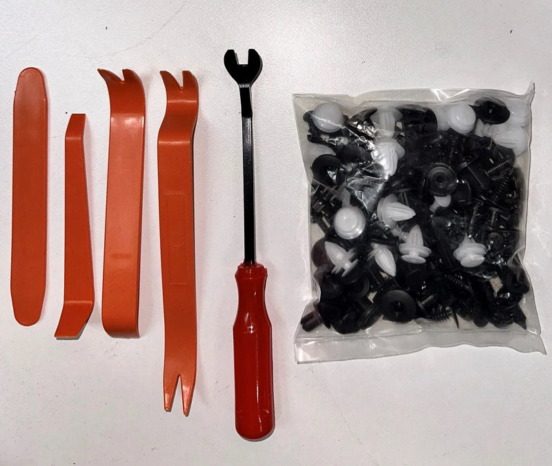 5 Piece Trim Tool Kit & 100 Assorted Trim Clips
