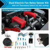 Adjustable 12V Electric Radiator Fan Thermostat w/ 3-Pin Relay Wire Kit