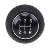 Universal 5-Speed Manual Cars Leather Black Stitch Gear Shift Knob