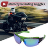 Motorcycle Riding Green Lens Black Green Frame PC UV400 Goggles