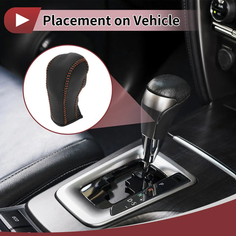Chevrolet Cruze Gear Shift Knob Cover Faux Leather Black/Brown (2011-2015)
