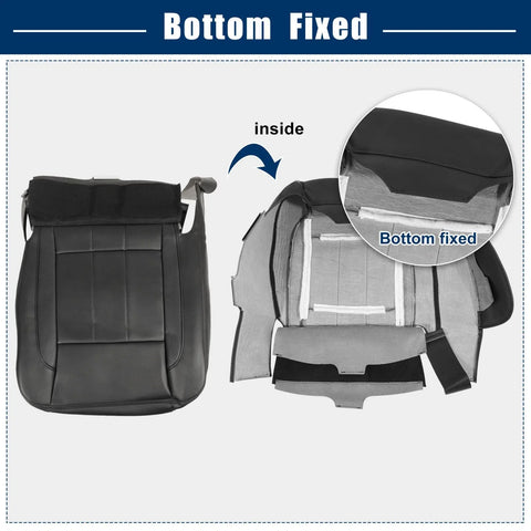 Dodge Ram Seat Bottom Cover Black Faux Leather Protector