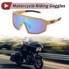 Motorcycle Riding Goggles Blue Lens Yellow Red Frame Tri-Acetyl Cellulos