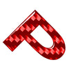 Car Badge Alphabet Letter Red Carbon P Decals Stickers Emblem