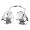 Harley Electra Glide Teardrop Short Stem Chrome Side Mirrors