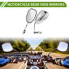 Motorcycle M8/M10 Rear View Mirror Oval Shape Chrome Silver Tone Aluminum