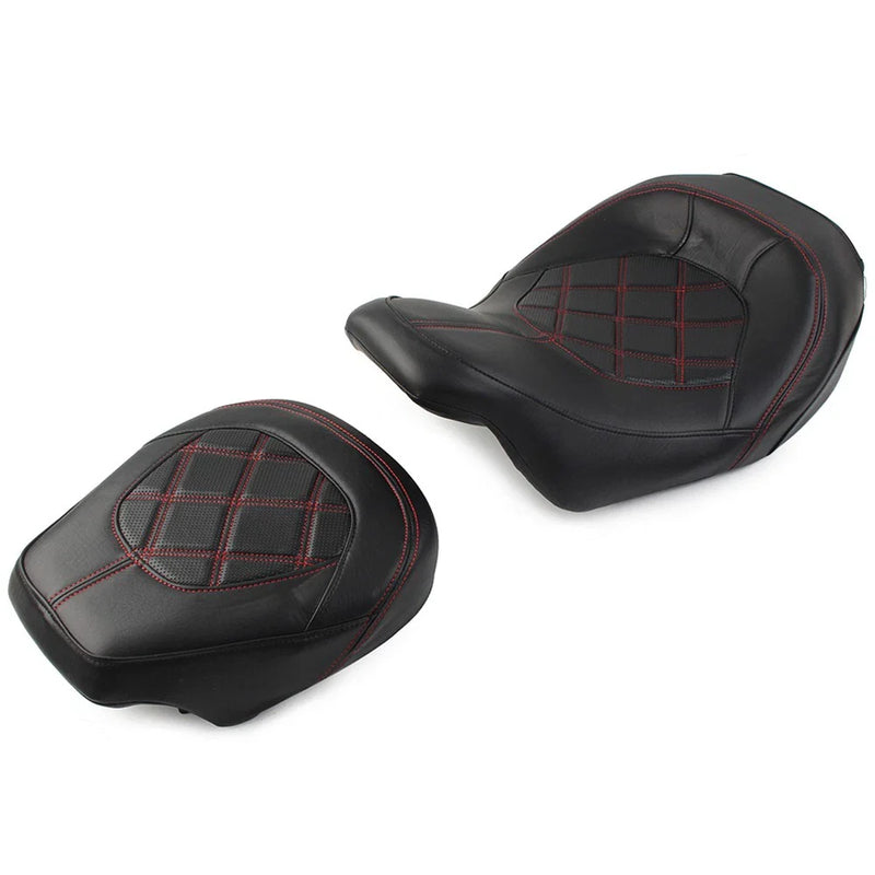 Harley Touring Road Glide (2009-2022) Red Suture Driver Passenger Seat