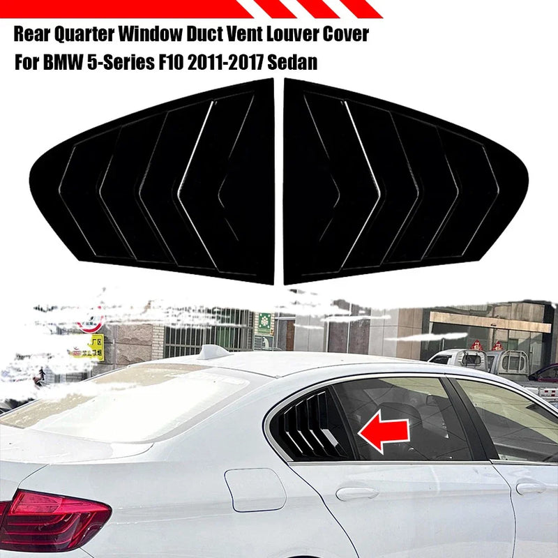 BMW 5-Series 4DR Rear Side Window Louver Shutter Vent Cover (2011–2017)
