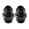 Black Aluminum AN8 Flare to 8AN ORB Male Fitting Adapter w/ O-Rings