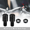 Motorcycle Right and Left Rearview Mirrors 2 x M10x1.25 Cap Screws