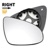 Peugeot 108, Toyota Aygo Right Side Heated White Mirror Glass (2012-2023)