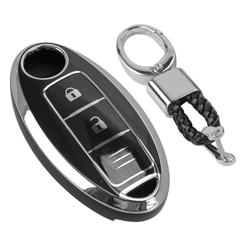 Nissan Qashqai Leaf Black TPU Key Cover Case (2010-2023)